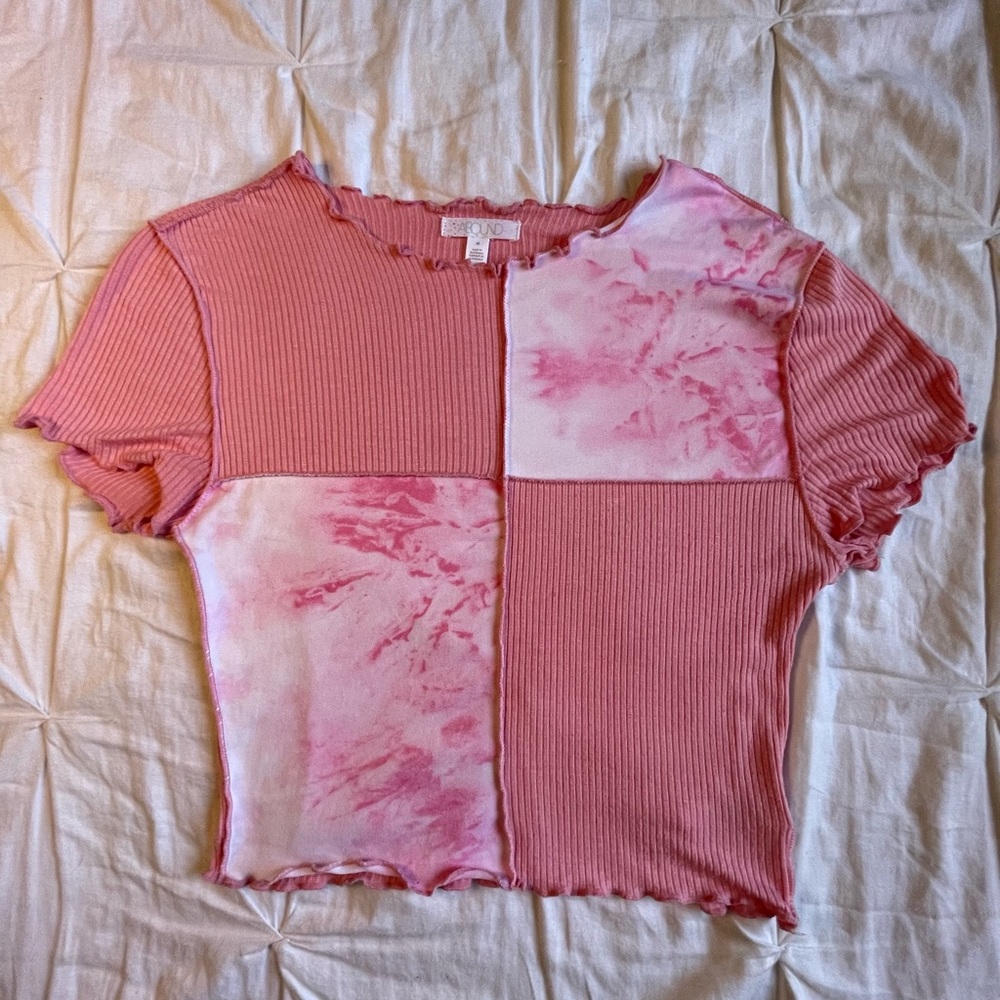 pink pattern crop top || skin tight || nordstrom